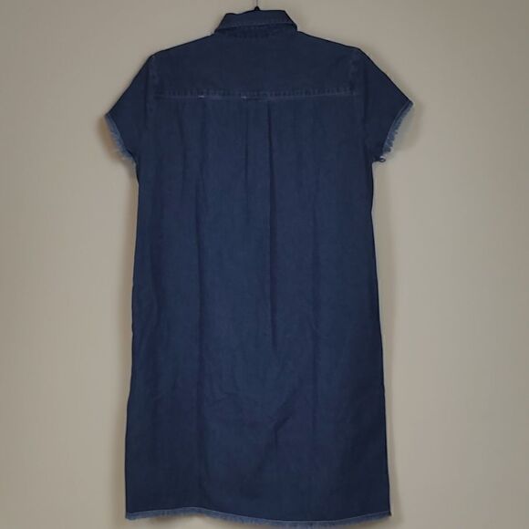 J. McLaughlin Collared Button Front Frayed Hem Denim Dress - Picture 11 of 14